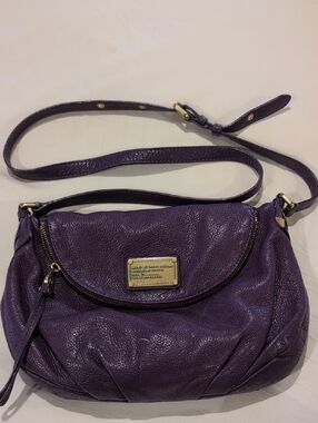 Marc by Marc Jacobs Purple Pebbled Leather Crossbody with Gold Hardware